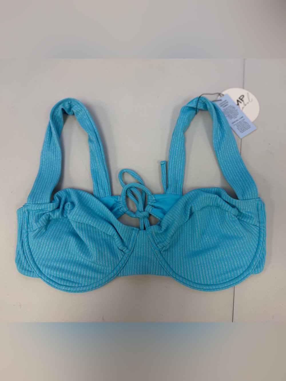 JMP The Label Barcelona Bikini Top in Bluebell Sz L EUC Beach Resort Pool Swim - Picture 9 of 16